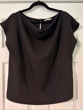 Black Draped Neck Women’s Top
